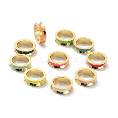 Mixed Color Ring Brass+Enamel European Beads