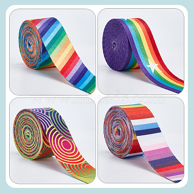 WADORN 4 Rolls 4 Styles 3M Double Face Printed Polyester Ribbons(SRIB-WR0001-05)-4