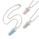Bullet Shape Synthetic Luminous Stone Pendant Necklace with Brass Snake Chains(NJEW-JN04601)-1
