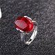Oval Synthetic Ruby Adjustable Ring(FIND-PW0021-04B)-1