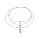 Bullet Synthetic Turquoise Pendant Tiered Necklaces(NJEW-JN02457-06)-1