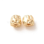 Brass Spacer Beads, Textured Barrel, Rack Plating, Long-Lasting Plated, Lead Free & Cadmium Free, Real 18K Gold Plated, 5x4.5mm, Hole: 1.2mm(KK-F942-21G)