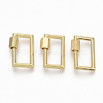 Brass Screw Carabiner Lock Charms, for Necklaces Making,  Rectangle, Golden, 20x13.5x2mm, Screw: 6x5.5mm(KK-T047-10G)