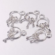 Tibetan Style Alloy Pendants, Cadmium Free & Lead Free, Keys, Silver Color Plated, 27x12x5mm, Hole: 3mm(TIBEP-1903-S-RS)