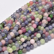 Natural Tanzanite Stone & Tourmaline Beads, Round, 4mm, Hole: 1mm, about 98pcs/strand, 15.5 inch(G-F289-24-4mm)
