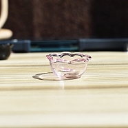 Miniature Glass Bowl, for Dollhouse Accessories Pretending Prop Decorations, Pearl Pink, 16x5mm(MIMO-PW0001-166B)