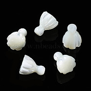 Natural Trochid Shell/Trochus Shell Beads, Half Drilled, Lotus, 10.5x9mm, Hole: 1mm(SSHEL-N032-40)