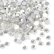 Glass Flat Back Rhinestone, Grade A, Back Plated, Faceted, Half Round, Crystal, SS10, 2.7~2.8mm, 1440pcs/bag(RGLA-C002-SS10-001)