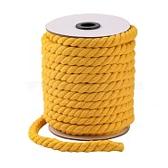 3-Ply Macrame Cotton Cord, Twisted Cotton Rope, for Wall Hanging, Plant Hangers, Crafts and Wedding Decorations, Yellow, 12mm, about 21.87~24.05 yards(20~22m)/roll(OCOR-L039-F09)