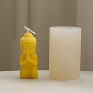 DIY Candle Silicone Molds, Resin Casting Molds, For UV Resin, Epoxy Resin Jewelry Making, Buddha, White, 5.4x5x8.2cm(CAND-PW0005-009D)