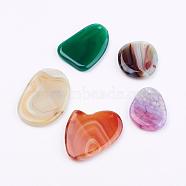Natural Agate Pendants, Dyed & Heated, Nuggets, 31~46x24~34x4~5.5mm, Hole: 2mm(G-F517-13)