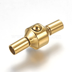 304 Stainless Steel Bayonet Clasps, Golden, 22x8mm, Hole: 3mm(STAS-P224-04G)