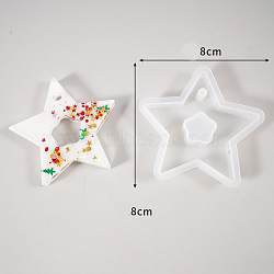 Pendant Silicone Molds, Resin Casting Molds, For UV Resin, Epoxy Resin Craft Making, Star Pattern, 80x80x10mm(SIMO-PW0002-44L)