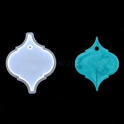 Pendant Silicone Molds, Resin Casting Molds, For UV Resin, Epoxy Resin Jewelry Making, White, Inner Size: 7.5x6x1.2cm, Hole: 0.5cm(DIY-I011-12)