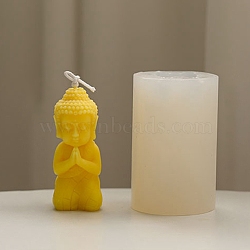 DIY Candle Silicone Statue Molds, Portrait Resin Casting Molds, For UV Resin, Epoxy Resin Jewelry Making, Buddha, White, 5.4x5x8.2cm(CAND-PW0005-009D)