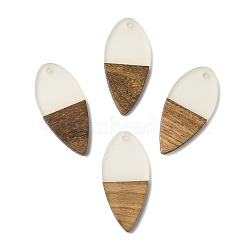 Luminous Glow in the Dark Wood & Resin Pendant, Teardrop Charms, Camel, 38x18x3.5mm, Hole: 2mm(WOOD-H104-04)