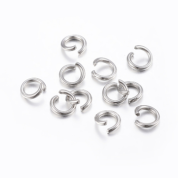 304 Stainless Steel Open Jump Rings, Stainless Steel Color, 20 Gauge, 8x0.8mm, about 600pcs/50g