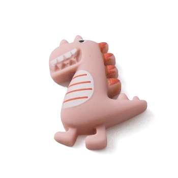 Opaque Resin Cabochons, Dinosaur, Light Coral, 24x19x6mm