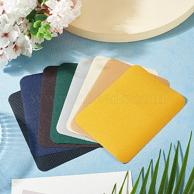 24 St&uuml;ck 8 Farben selbstklebender rechteckiger Ellbogenflicken aus Polyester in Rechteckform(DIY-TA0016-06)-5