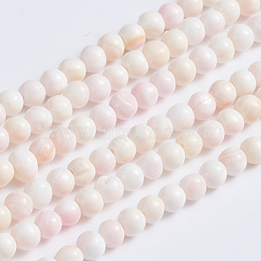 4mm Round Pink Shell Beads