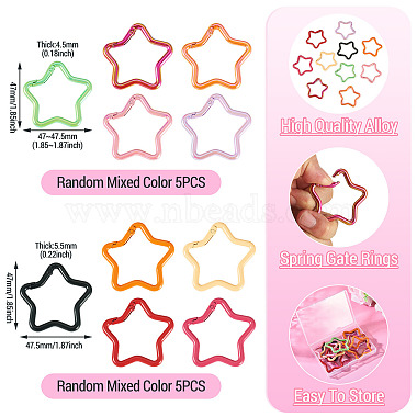 10Pcs 2 Styles Spray Painted Alloy Spring Gate Rings(FIND-TA0009-83)-4
