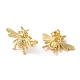 Brass Bees Stud Earrings(KK-M246-10G)-2