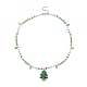 Acrylic Christmas Tree Pendant Necklace(NJEW-TA00076)-1