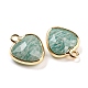 Natural Amazonite Faceted Heart Charms(G-Q006-07G-11)-2