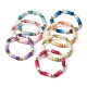 7pcs 7 ensemble de bracelets extensibles de surfeur heishi en argile polymère de couleur(BJEW-JB09644-02)-1