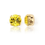Preciosa&reg MAXIMA Crystal in Sew-On Cup, Czech Crystal, with Brass Prong Settings, 719 37 081 Chaton(Round), Golden, 80310 Citrine, SS39(8.15~8.4mm)(X-PRC-SS39-80310-G)