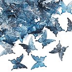50Pcs Transparent Acrylic Beads, Two Tone, Butterfly, Marine Blue, 25.5x24.5x5.5mm, Hole: 1.5mm(TACR-YW0003-35D)