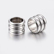 201 Stainless Steel Beads, Column, Stainless Steel Color, 4.5x4.5mm, Hole: 3mm(STAS-K172-26P-01)