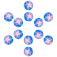 Acrylic Pendants, with Glitter Powder, Flat Round with Universe, Slate Blue, 30x4.5mm, Hole: 1.4mm, 12pcs/box(KY-SC0001-31)