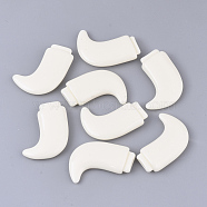 Resin Beads, Opaque, No Hole/Undrilled, Scabbard, Creamy White, 28x21x6mm(RESI-S374-43C)