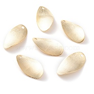 Brass Charms, Oval, Real 24K Gold Plated, 18x9x1mm, Hole: 1.2mm(KK-Y003-24G)