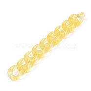 Transparent Acrylic Handmade Curb Chain, Twisted Chain, Yellow, 29.5x20.5x6mm, about 39.37 inch(1m)/strand(AJEW-JB00544-11)