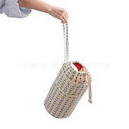 Polycotton Knitting Drawstring Cylinder Bag, Yarn Storage Organizer, Crochet Hooks & Knitting Needles Bag, Arrow, 20x36cm(PW-WG56723-03)