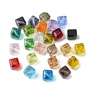 Glass Imitation Austrian Crystal Beads, Faceted, Square, Mixed Color, 7x7x7mm, Hole: 0.9mm(GLAA-D023-02)