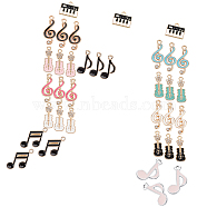 Alloy Enamel Pendants, Piano Keyboard/Musical Note/Guitar, Mixed Color, 13x14x2mm, Hole: 2mm(ENAM-SC0001-62-RS)