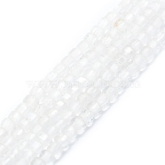 Natural Quartz Crystal Beads Strands, Faceted, Cube, 2x2x2mm, Hole: 0.6mm, about 182pcs/strand, 15.16''~15.55''(38.5~39.5cm)(G-P457-B01-26)