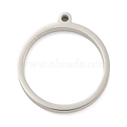 Non-Tarnish 304 Stainless Steel Laser Cut Pendants, Ring Charm, Stainless Steel Color, 27.5x25x3mm, Hole: 2mm(STAS-U009-06C-02)