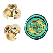 Wax Seal Brass Stamp Head, for Wax Seal Stamp, Fish Pattern, 25x14.5mm(AJEW-WH0209-349)