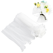 Nbeads 2Bags Pleated Gauze Yarn Flower Bouquets Wrapping Packaging, Suitable for Mother's Day Gift Giving Decoration, White, 4572x280mm, 5yards/bag(OP-NB0001-13B)