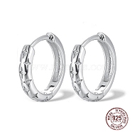 925 Sterling Silver Hoop Earrings, Cubic Zirconia Earring for Women, Silver, 11x11x2mm(WR7207-3)