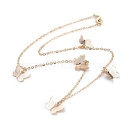 Brass Butterfly Pendant Necklaces, with Cable Chains and Lobster Claw Clasps, Real 18K Gold Plated, 15.94 inch(40.5cm)(NJEW-JN02678-01)