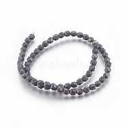 Non-magnetic Synthetic Hematite Beads Strands, Faceted, Frosted, Round, 6x5.5~6x5.5~6mm, Hole: 0.8mm, about 63pcs/strand, 15.35 inch(39cm)(G-P401-05)