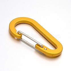 Aluminum Rock Climbing Carabiners, Key Clasps, with Iron Findings, Goldenrod, 60.5x30.5x9mm(KEYC-O009-04A)