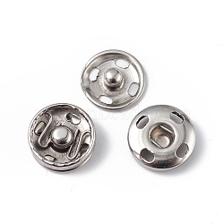 202 Stainless Steel Snap Buttons, Garment Buttons, Sewing Accessories, Stainless Steel Color, 10x3.5mm(BUTT-I017-01A-P)