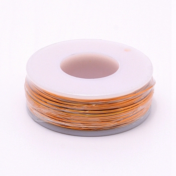 Matte Round Aluminum Wire, with Spool, Orange, 20 Gauge, 0.8mm, 36m/roll