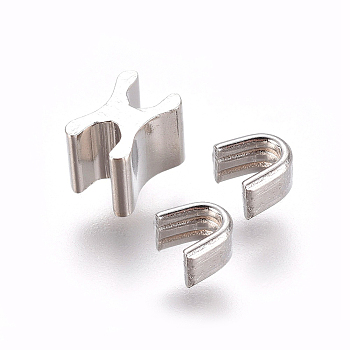 Clothing Accessories, Brass Zipper Repair Down Zipper Stopper and Plug, Platinum, 5x3.5x3.5mm, 3x3.5x2.5mm